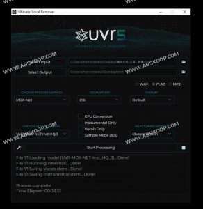 免费人声分离工具  分离伴奏背景音乐提取-Ultimate Vocal Remover GUI-91杂货铺