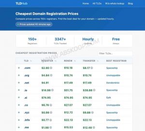 TLDHub 域名注册比价工具：买域名前先看清续费成本-91杂货铺
