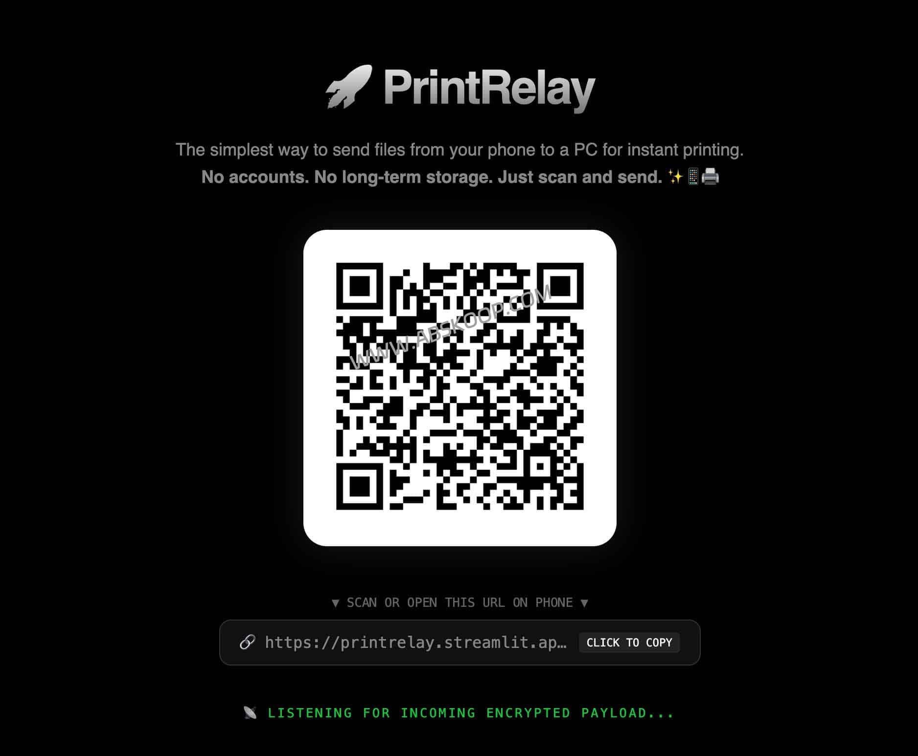公用电脑传文件更稳！PrintRelay：扫码秒传的免登录临时文件传输工具-91杂货铺