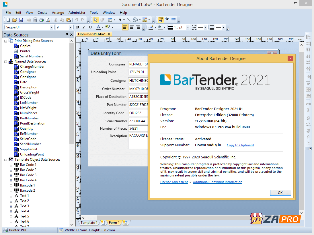 条码标签打印软件 BarTender Designer 2021 R1 Enterprise v11.2 企业自动化版-91杂货铺