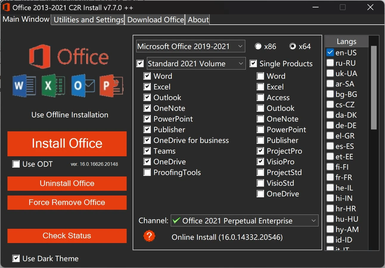 Office 2013-2021 C2R Install 7.7.0.0 中文版-91杂货铺