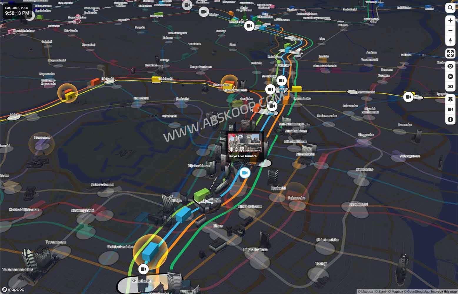 Mini Tokyo 3D:东京公共交通系统的实时三维地图可视化 Mini Tokyo 3D:东京公共交通系统的实时三维地图可视化