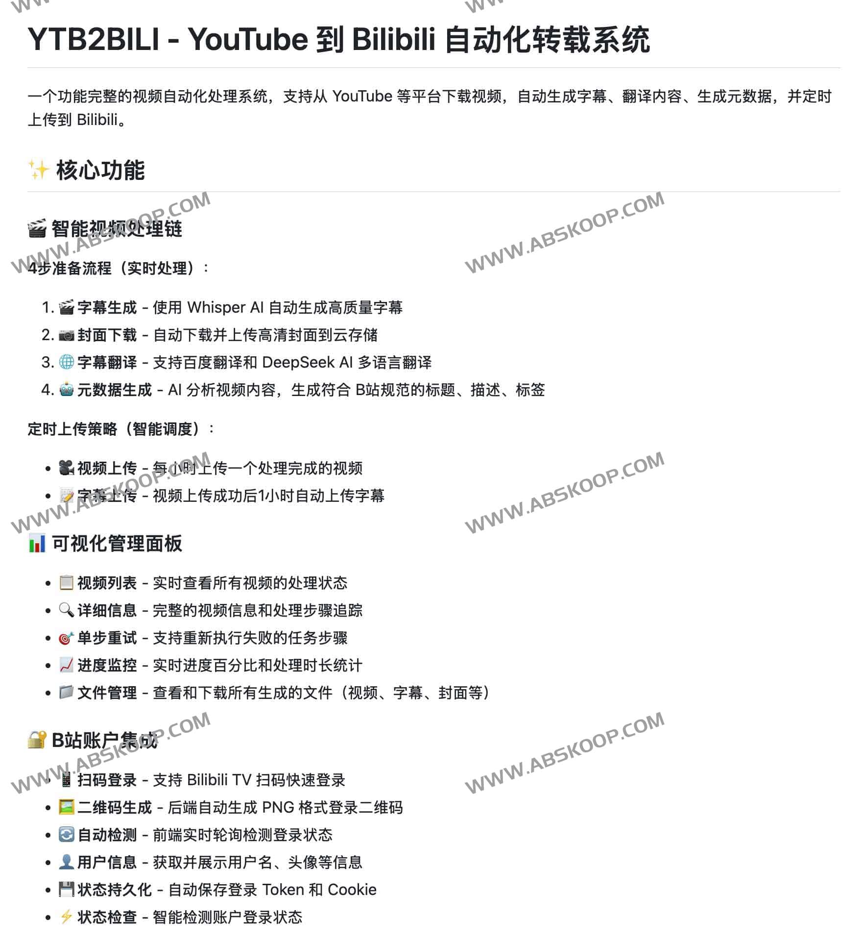 YouTube 到 B站的全自动搬运神器:YTB2BILI 视频处理系统 YouTube 到 B站的全自动搬运神器:YTB2BILI 视频处理系统