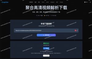 SnapVee万能社媒视频下载器：抖音、TikTok、B站、YouTube无水印高清提取工具-91杂货铺